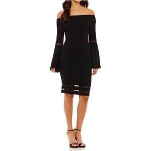 BLACK - Bold Elements Off the Shoulder Dress